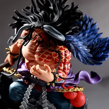 

20cm Kaido One Piece Anime Figure Burly Muscle Hammer Kaido Battle with Rockery Cloak Action Figure Collection Children Toy Gift