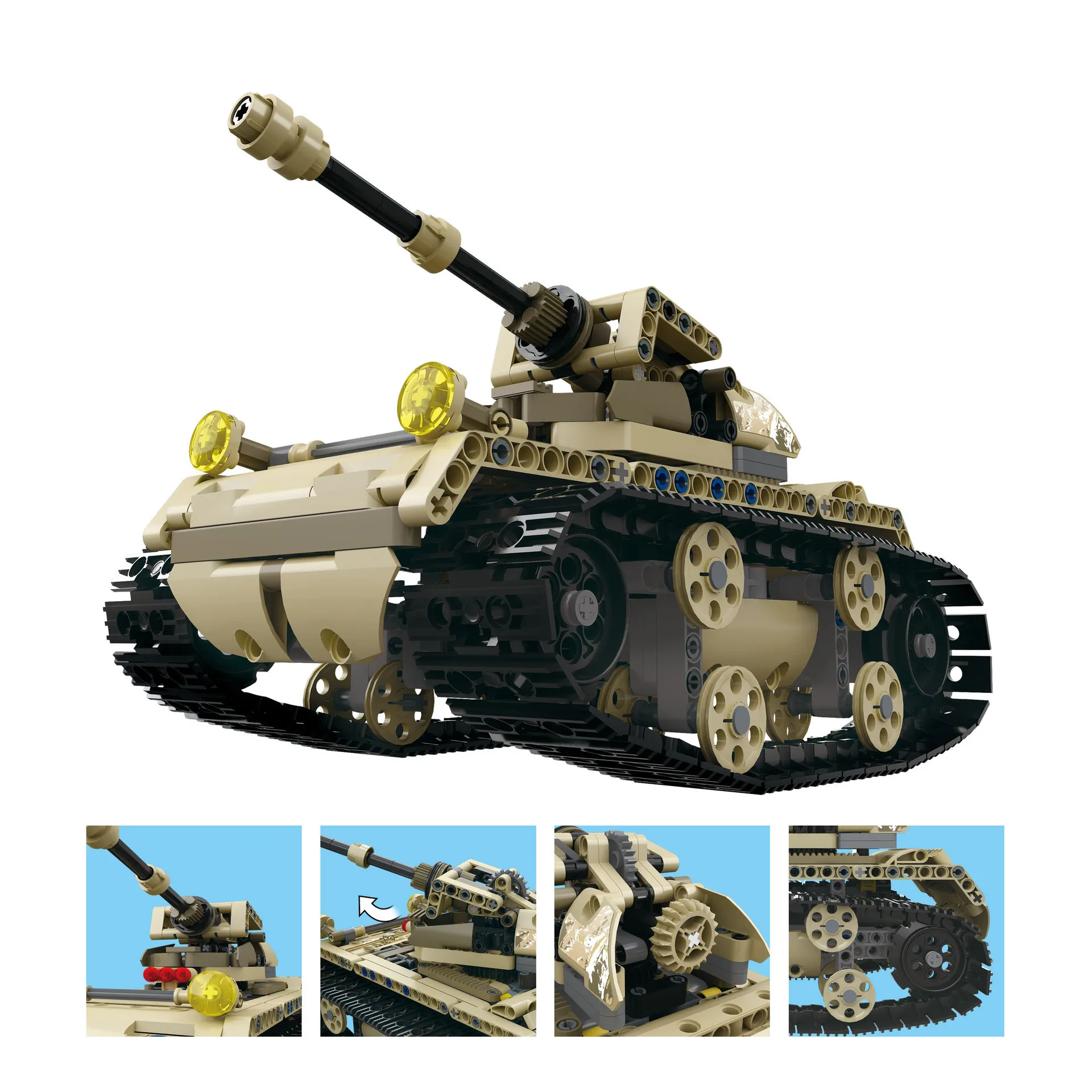 

Yuxing Model B13010/B13011 Remote Control Tank Building Blocks Assembled Early Childhood Educational Science Kids Toy Car