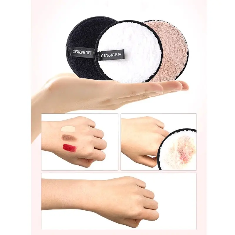 Очищение макияжа лица мягкий толстый плюшевый спонж для снятия макияжа очищающий коврик моющийся многоразовый аксессуар для ухода за кожей R3MF