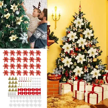 

christmas decorations for home 120pc Glitter Flower For Christmas Decorations Xmas Event Party home Supplies vanocni dekorace#gh