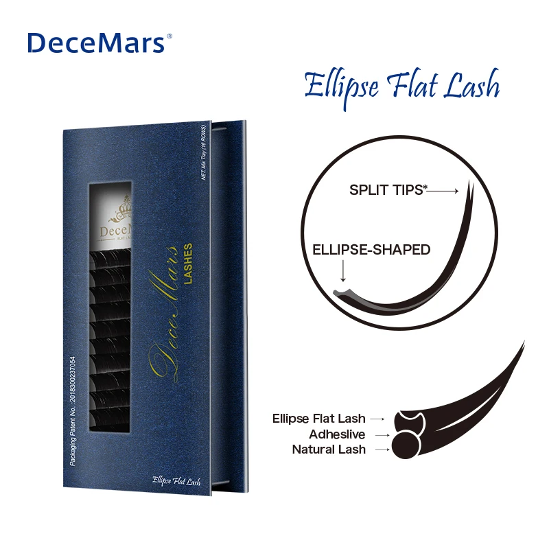 Flash Sale DeceMars Ellipse Flat Eyelash Extension Soft Tips Light Weight Individual Mink 3VjY0aBG