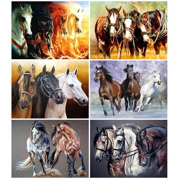 

HUACAN 5d Diamond Painting New Arrivals Horse Handmade Gift Embroidery Animal Mosaic Home Decoration