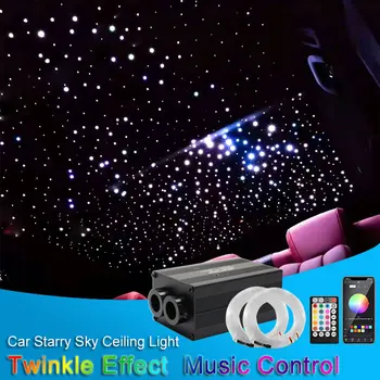 12W Twinkle Car Star oświetlenie dachowe LED gwiaździste niebo sufit lampka nocna wystrój aut lampa akcesoria samochodowe kolor oświetlenie światłowodowe tanie i dobre opinie NoEnName_Null CN (pochodzenie) Klimatyczna lampa 12 v 1 15kg Twinkle Effect Sound Control Decorative Car Home Hotel Car