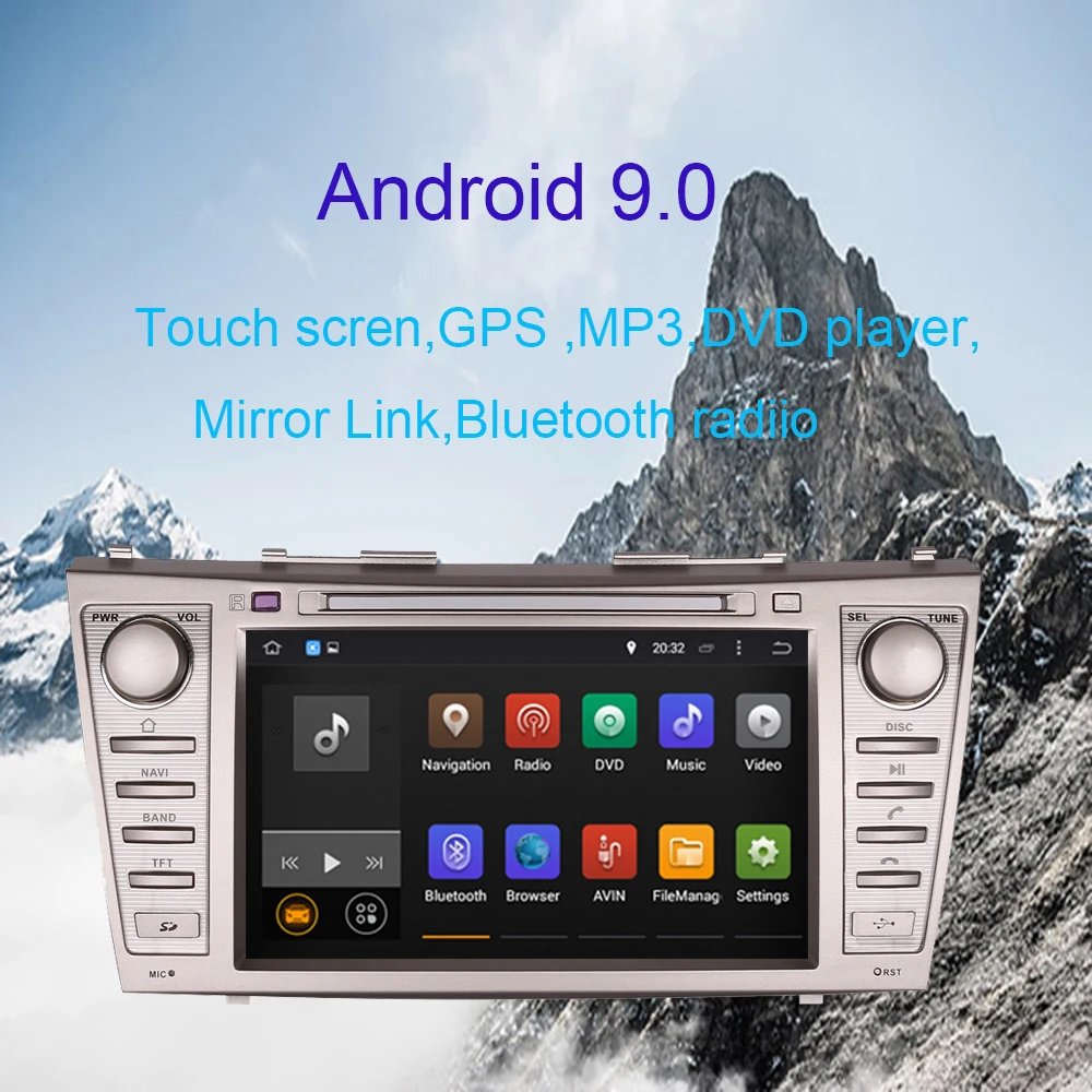 Android 9,0 2 Din 1024*600 8 ядерный Автомобильный gps навигатор для Toyota Camry 2006 2007 2008 2009 2010 2011 Автомобильный Радио плеер с DVD