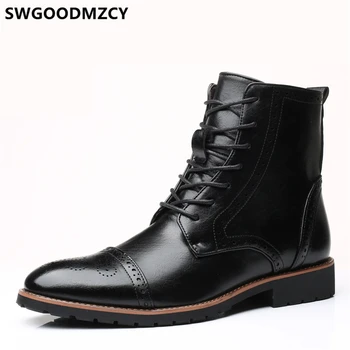 

Leather Boots Men Brogue Shoes Men Ankle Boots Coiffeur High Ankle Shoes Mens Plus Size Shoes Men Boots Casual Designer Shoes
