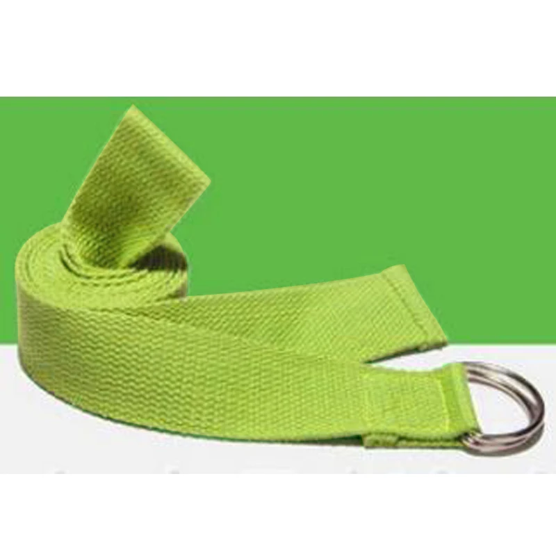 Green Эластичная лента для занятий йогой в спортзале, хлопок, 7 цветов, хлопок, здоровье и красота, 180 см, регулируемая нога, спортивные товары, спортивные d-кольца - Цвет: Green