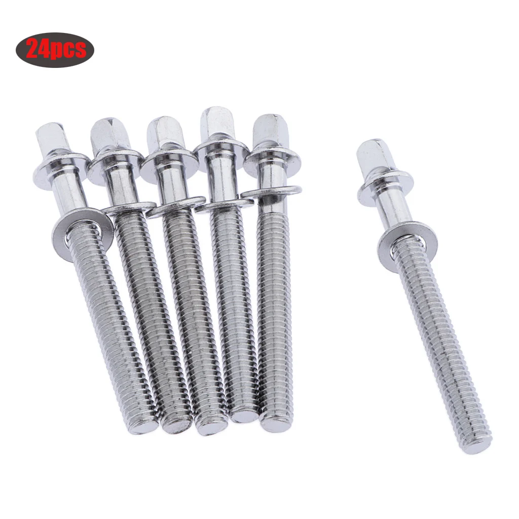 24pcs 50mm Drum Tension Rods for Tom Drum Screws Hoops Rims Bass Hardware Parts Accessory drum percussion accessories drum accessories drum screws