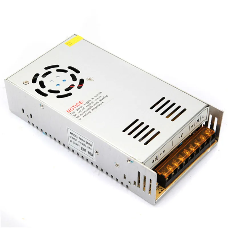 

Power Supply 110V/220V to 12V 30A 360W Lighting Transformer For LED Strip Light Switching Power Adapter Driver