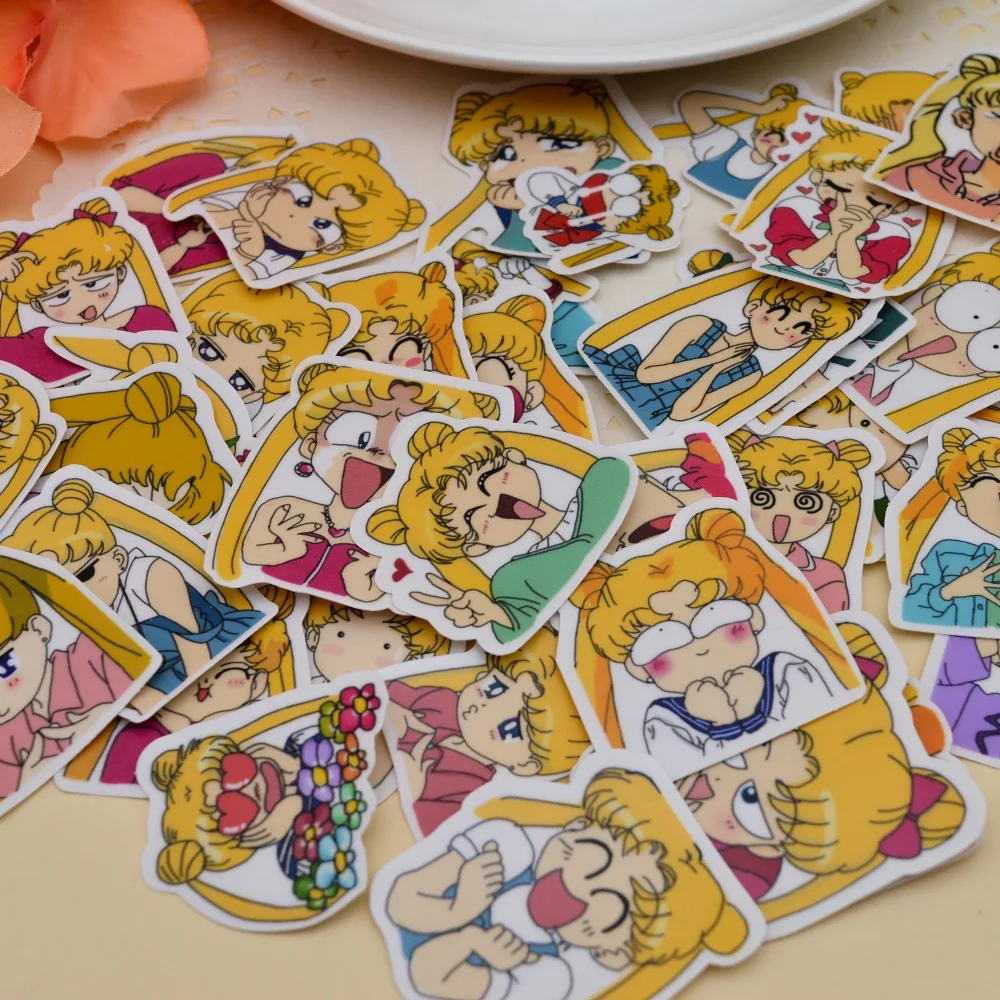 45 шт. декоративные водонепроницаемые наклейки Сэйлор Мун|Канцелярские наклейки|