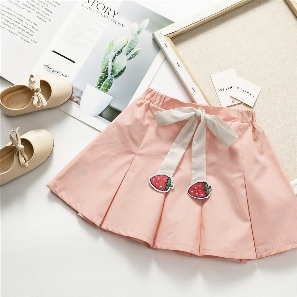 

Tonytaobaby Summer New Baby Girl Baby Princess Powder Strawberry Pleatskirt Skirt Cute Skirt