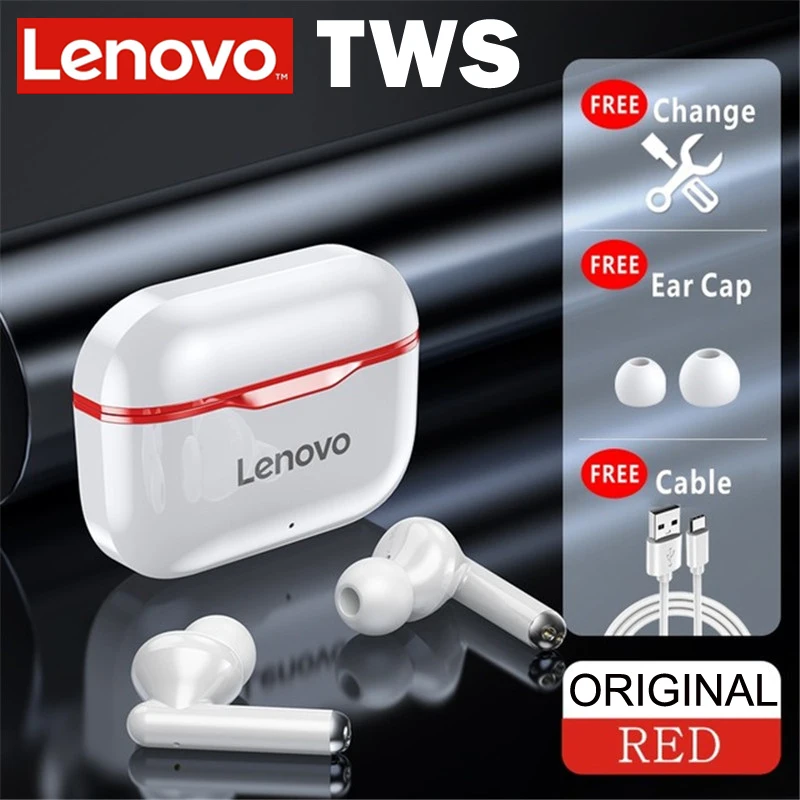 TWS-наушники Lenovo LP1 Bluetooth 5 0 с зарядным футляром Беспроводные спортивные