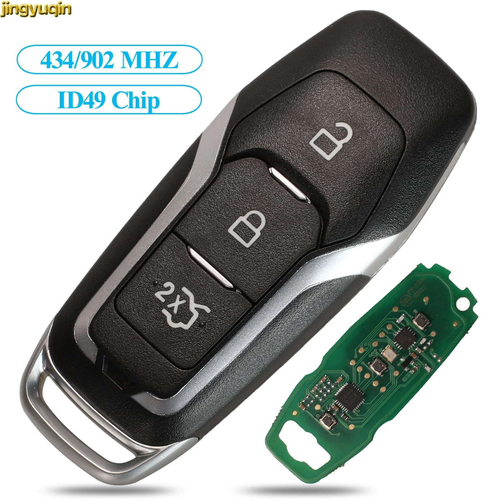 Умный Автомобильный ключ Jingyuqin ID49 434/868 МГц для Ford Edge Focus Fusion Mondeo Explorer Mustang Kuka S-Max Galaxy