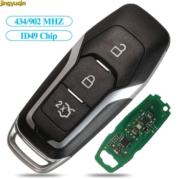 

Jingyuqin Remote Smart Car Key Control 434/902MHZ ID49 For Ford Mondeo 2.0T Kuga Mustang 2015- Edge Keyless-Go Styling 3/5BTN