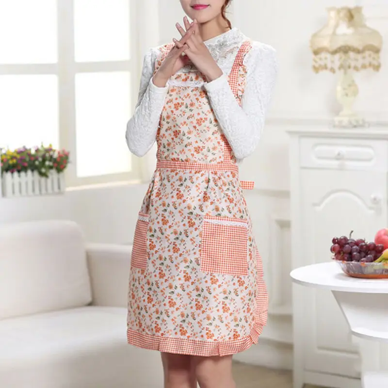 Brand New Hot Sales Women Cooking Chef Kitchen Home Restaurant Bib Aprons Dress With Pocket Gift