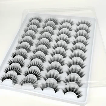 

20 pairs of 3D Mink Eyelashes Natural Thick Eyelashes Dramatic Volume Fake Lashes Extending Silk Eyelashes
