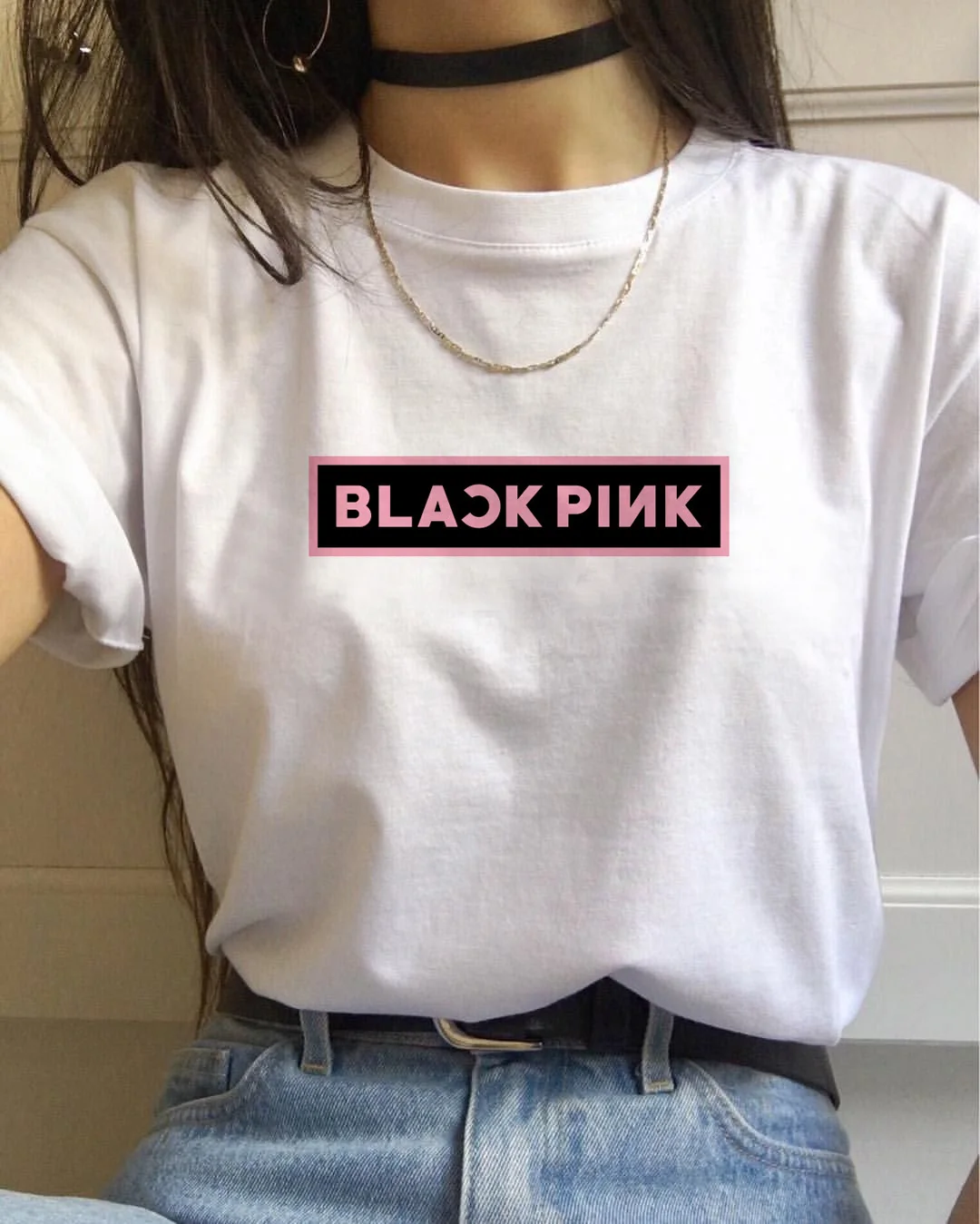 Несколько K-pop черная розовая футболка для женщин TXT дважды Футболка Kpop Exo Boy с Luv Tees Футболка женская Nct127 - Цвет: 4508