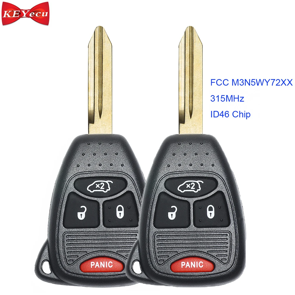 KEYECU 2 шт. для Chrysler Pacifica Jeep Liberty пульт дистанционного управления, автомобильные аксессуары, брелок 315 МГц FCC ID M3N5WY72XX