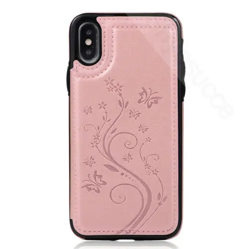 Rose Gold Магнитный кожаный чехол-портмоне для samsung S8 S9 S10 Plus - Цвет: Rose Gold