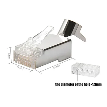 

10pcs RJ45 Connector Network Cable Connector Cat7 RJ45 plug shielded FTP 8P8C Network Crimp Connectors