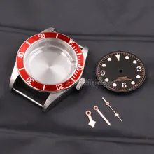 41 мм Мужские механические наручные часы с красной рамкой, чехол с циферблатом, водонепроницаемые, 316L S Сталь, подходят для ETA 2836/2824 Miyota8215 821A
