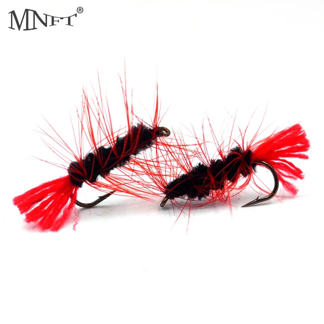 MNFT 10PCS Imitation Butterfly Fishing Hook Bait Fly Fishing Black Red Bug  Woolly Worms Fly Fishing Baits - AliExpress