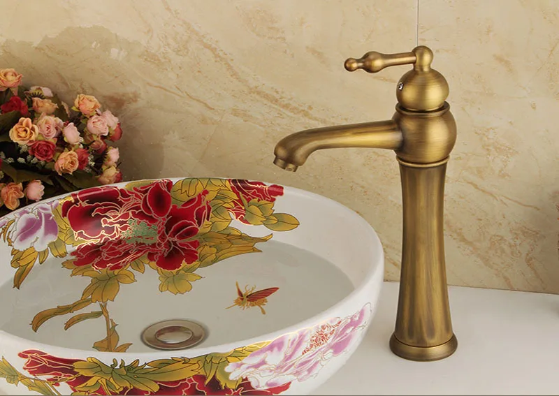 Black bronze waterfall faucet, bathroom sink full copper faucet, high basin above counter basin faucet