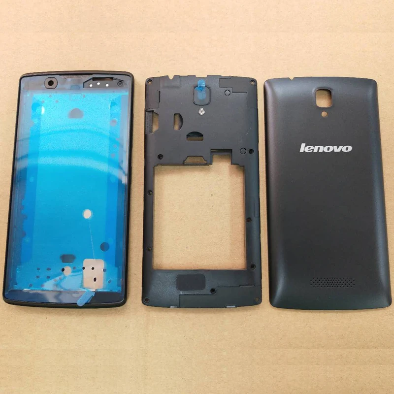 Корпус для lenovo A2580 A2010 передняя рамка средняя рамка Батарейная дверь задняя крышка без кнопки громкости питания - Цвет: Черный