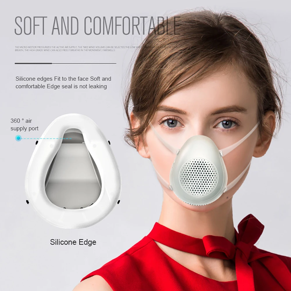 

Adult Pm2.5 Dust Mask Smart Electric Fan Mask Anti-Pollution Breathable Mask Anti Smog Dustproof Outdoor Mask With 4 Filters