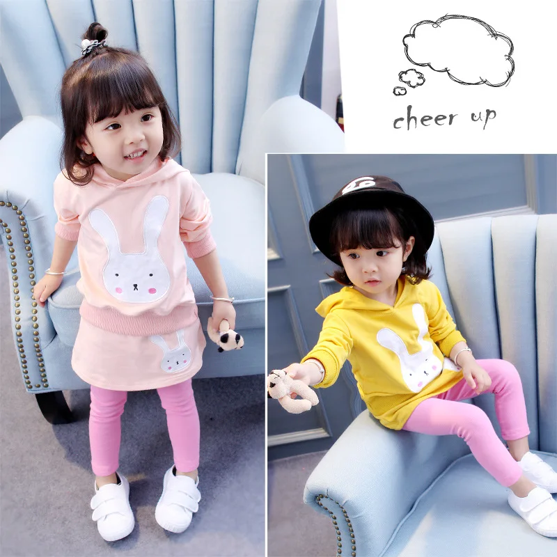 

Girl'S Suit 2019 Spring And Autumn New Style Korean-style Children Embroidery Rabbit Two-Piece Set Baby Cool Western Style Fashi