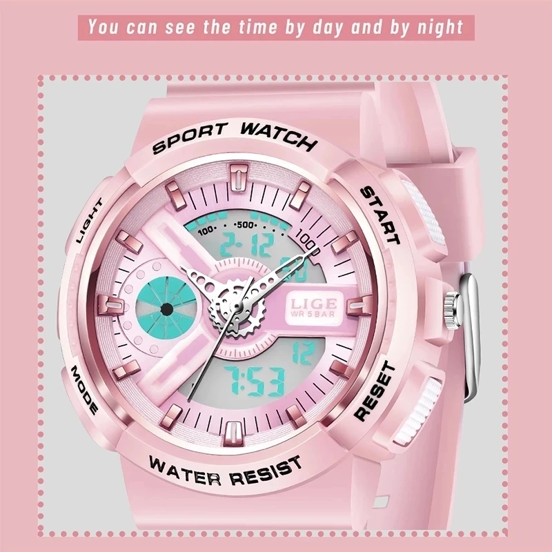 Sport Women Quartz Digital Watch Creative Diving Watch Ladies Waterproof Alarm Watch Dual Display Clock Montre Femme_voghion.com