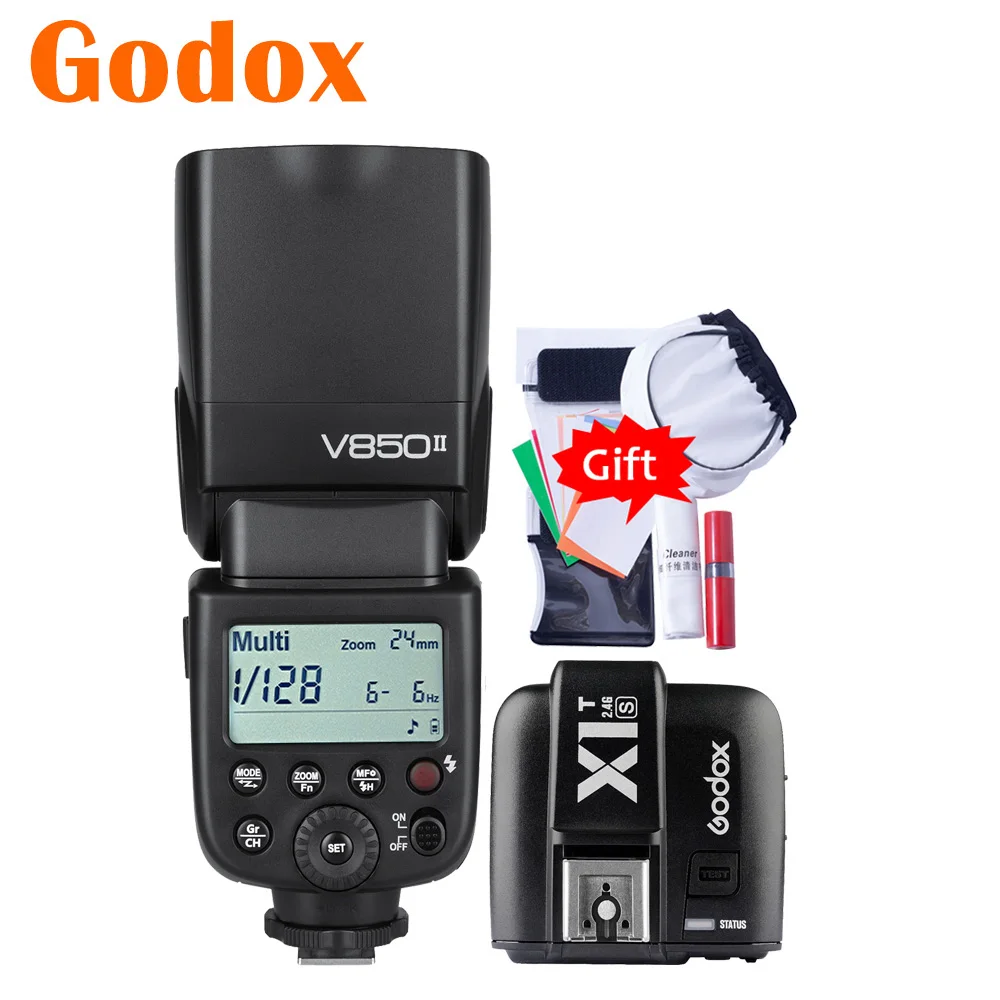 Godox HSS 2.4G Wireless V850II Camera Flash Speedlite X1T S Transmitter