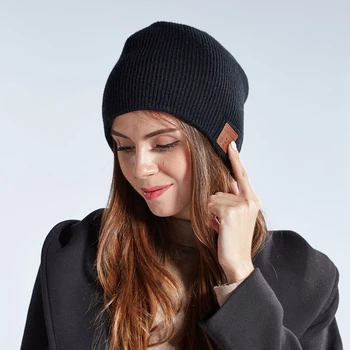 

Bluetooth 5.0 Earphone Hat Bluetooth Brimless Music Cap Black Super Soft Knitted Music Beanie for Outdoor Sport Winter