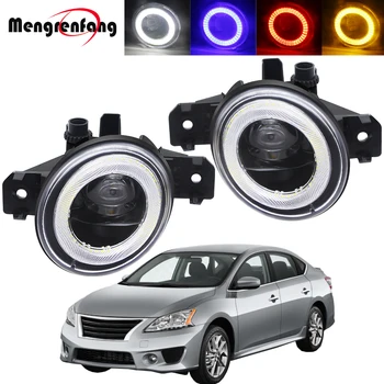 

2in1 Car Right + Left LED Fog Light Angel Eye Daytime Running Lamp DRL 30W 8000LM H11 12V Styling For Nissan Sentra 2004-2018