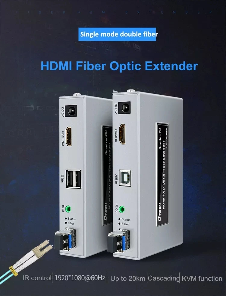 HDMI оптоволоконный расширитель с USB клавиатурой и мышью Оптический