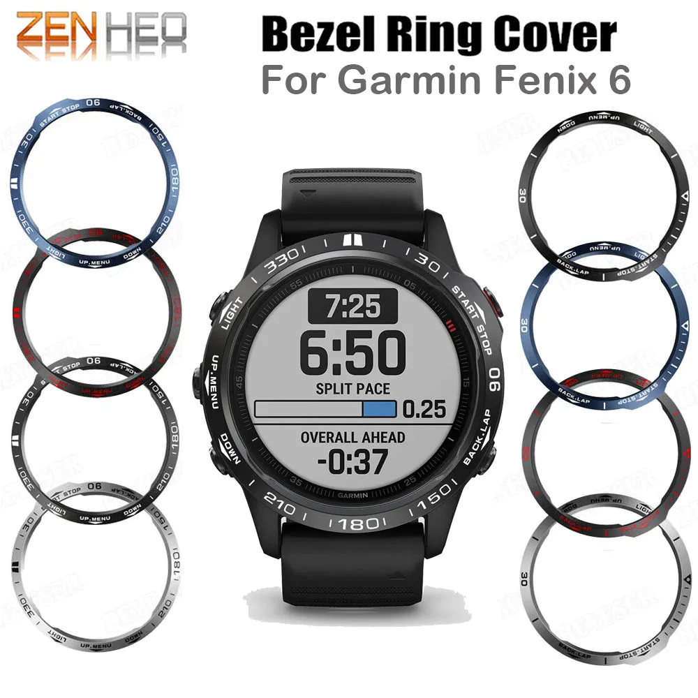Защитный чехол с кольцом ободком для Garmin Fenix 6/6 Pro/с сапфировым покрытием