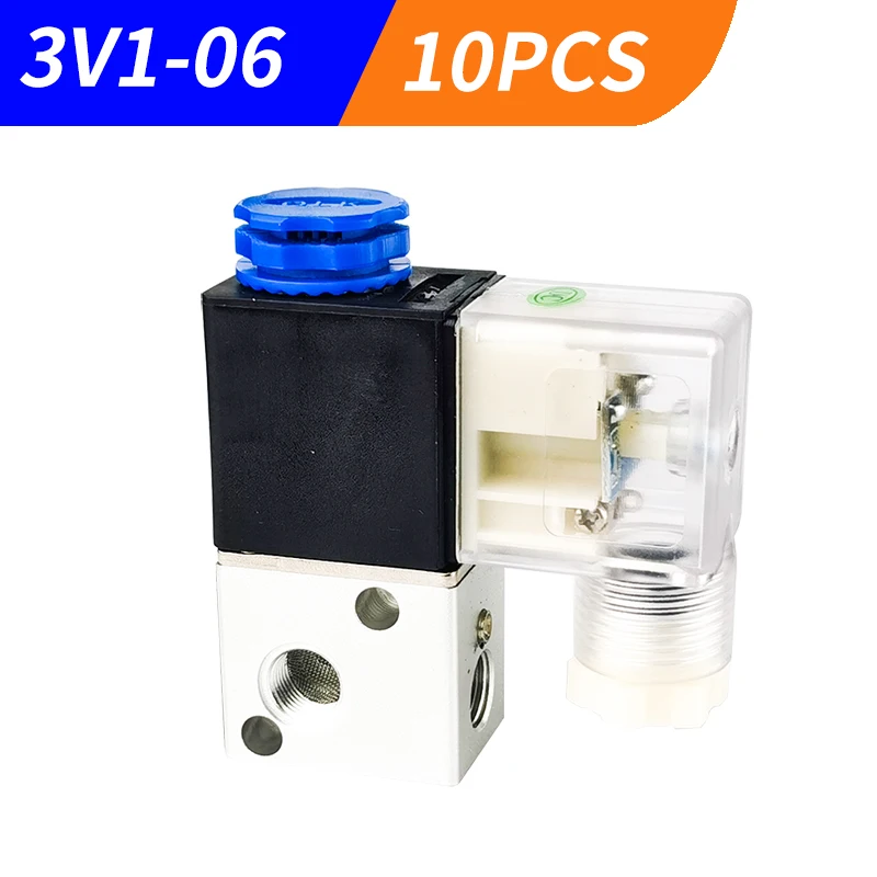 

10PCS High Quality 3V1-06 Solenoid Valve 3 Port 2 Position Pneumatic Air Valves DC24V,DC12V,AC220V,DC110V,AC24V.