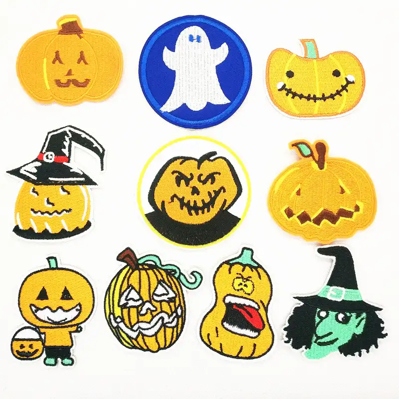 Linterna Bonita Parches De Calabaza Hierro En Apliques Bordados Dibujos Animados Halloween 3d Diy Bruja Fantasma Ropa Con Insignias Jeans Abrigo Decoracion Aliexpress