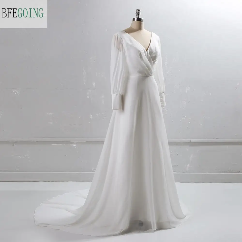 White chiffon gown Clearance