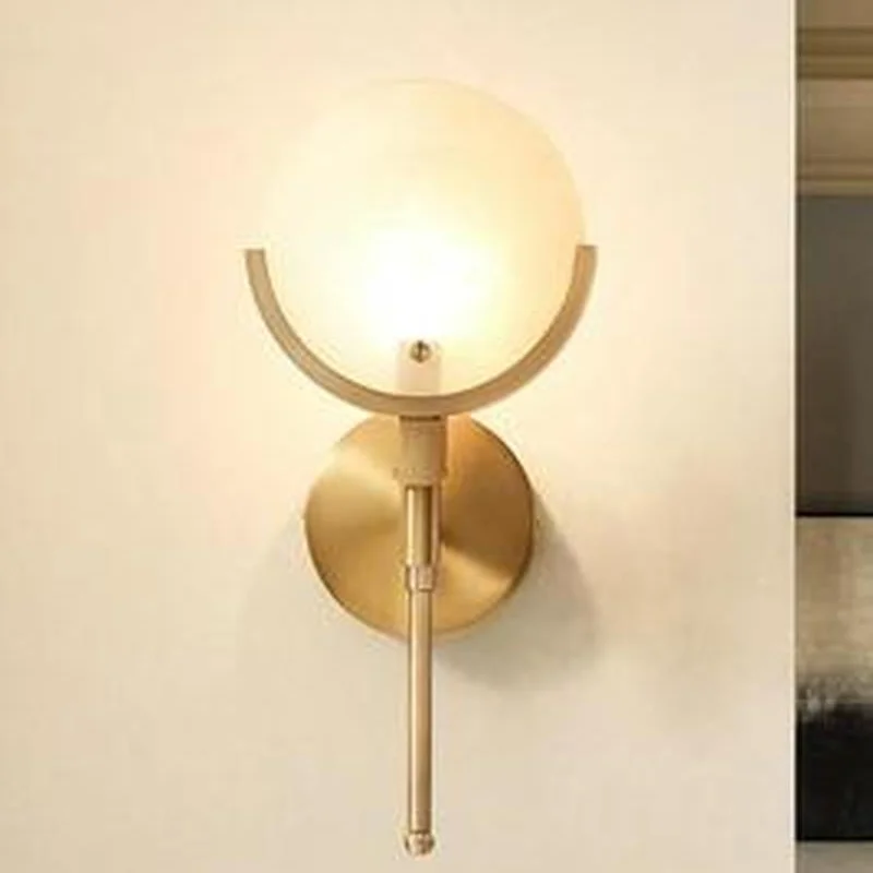 

2018 New Nordic Loft Glass Golden Bedroom LED Wall Light Art Minimalist Bedside Corridor Wall Sconce Free Shipping