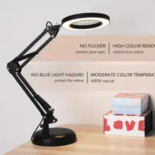 Lampe loupe de bureau professionnelle pliable 5X, lampe de lecture avec trois Modes de gradation, alimentation USB
