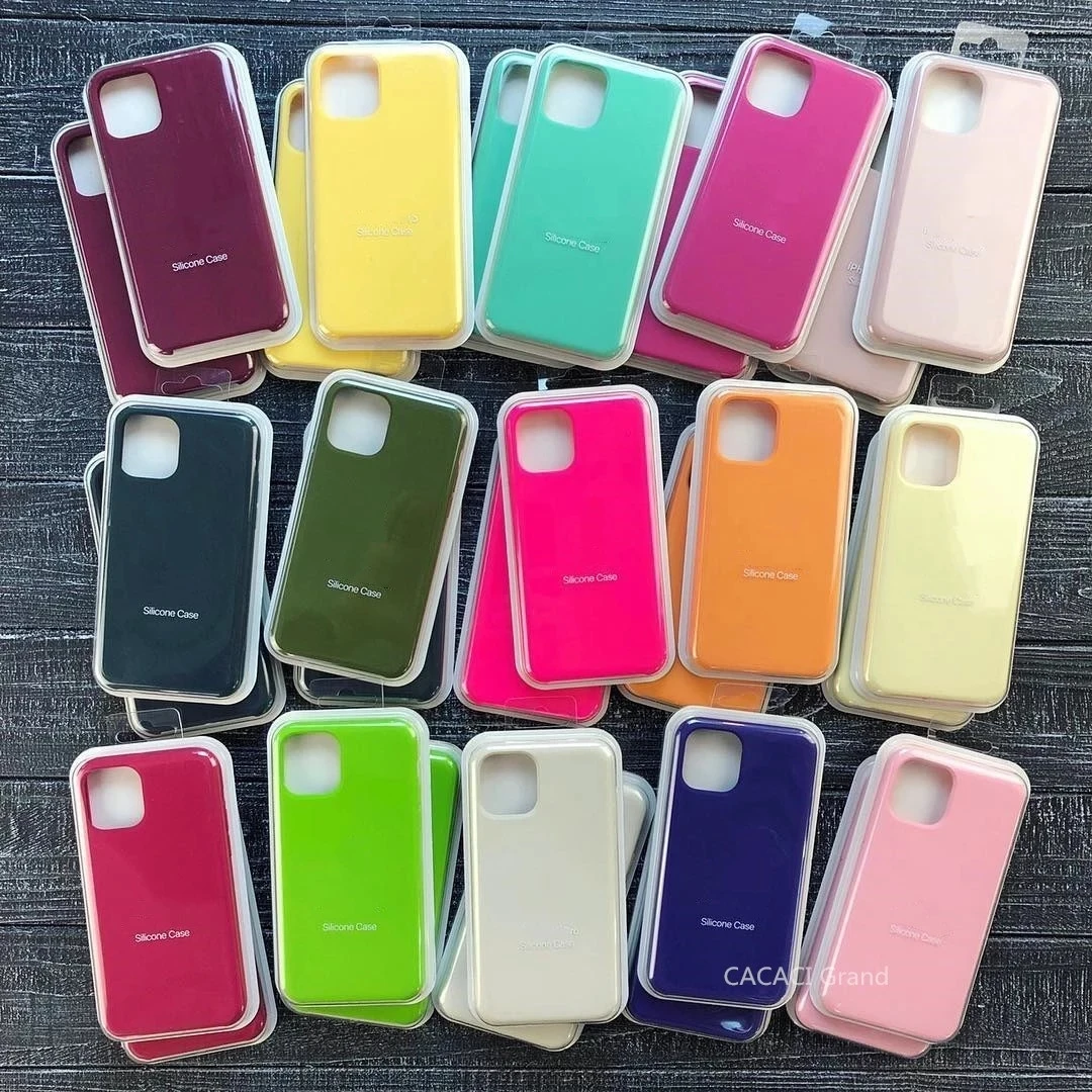 Luxury Original Official Silicone Case for Apple IPhone 13 12 Pro Max 11 6 s 7 8 Plus Mini X XS XR Brand Logo Phone Cover Shell | Мобильные