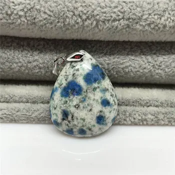 

100% Natural K2 Jasper Volcanic Pendant Women Men Love Gift 31x25x7mm Beads Blue Stone Crystal Jewelry Fashion Pendant AAAA