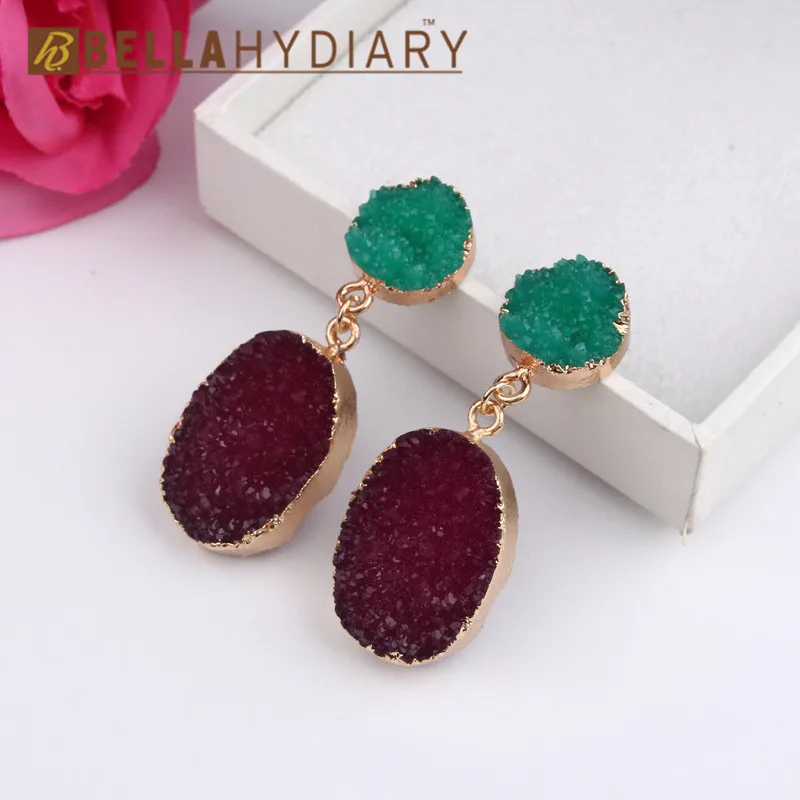 druzy earrings jewelry Ohrringe bijoux earings earring earing pendientes brinco big earrings vintage jewelry wedding earrings geometric earrings long earrings gifts for women resin earrings korean earrings (3)