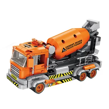 

503Pcs Small Particle Engineering Vehicle DIY Construction Toy For Children Kid Toys - Mixer Truck + Loading And Unloading Truck
