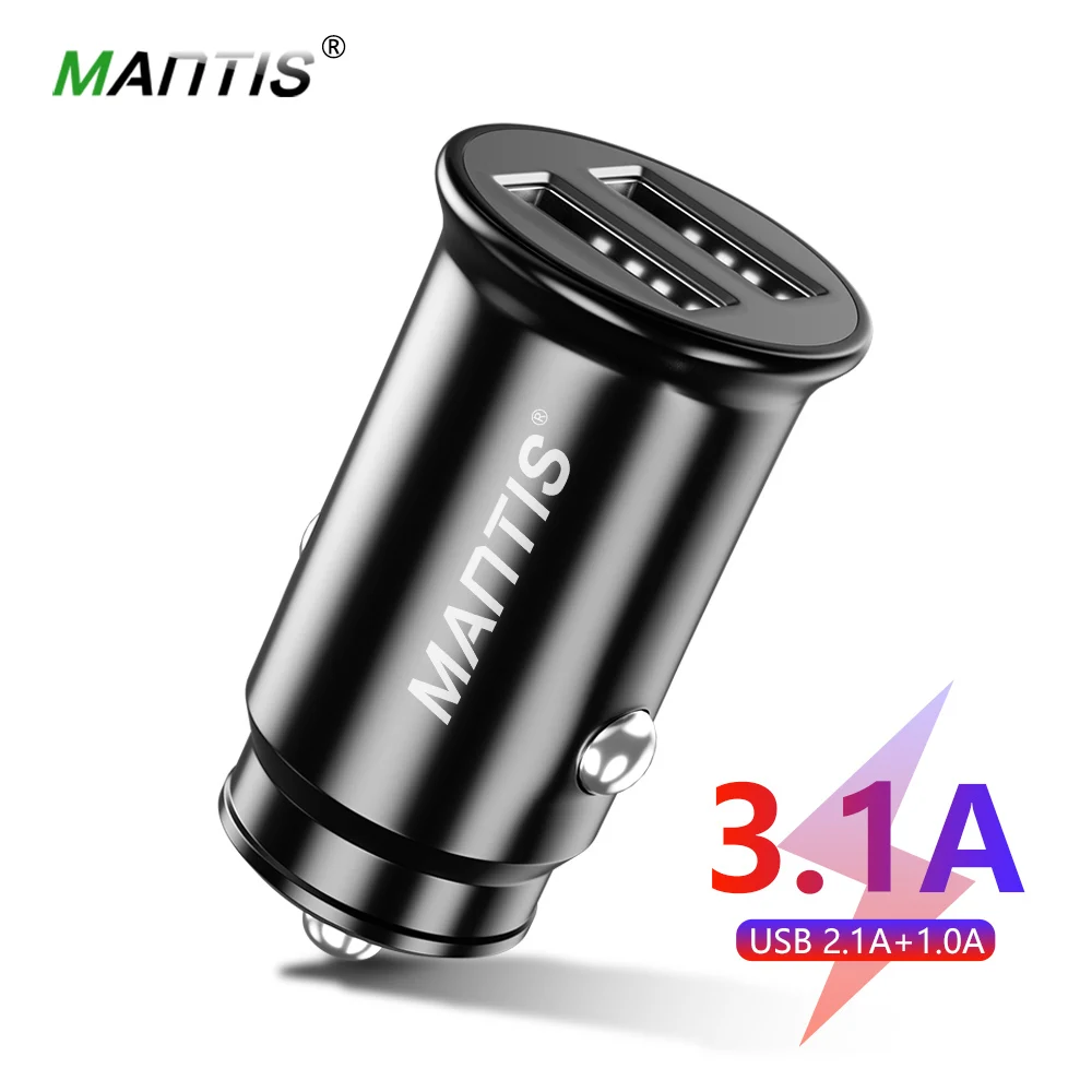 MANTIS 4.8A Мини Автомобильное зарядное устройство Быстрая зарядка двойной USB Автомобильное зарядное устройство для iphone samsung S8 S9 S10 адаптер планшета для мобильного телефона в автомобиле - Тип штекера: Type 1