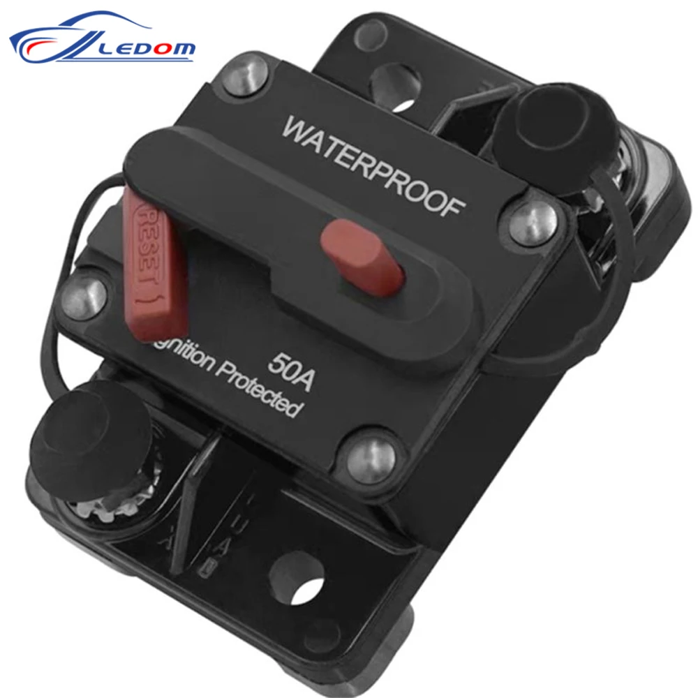 Fusible de reinicio de circuito de 30A-300A AMP, 12-48V CC, caja de fusible automático para coche y barco, Amplificador de fusible impermeable para coche