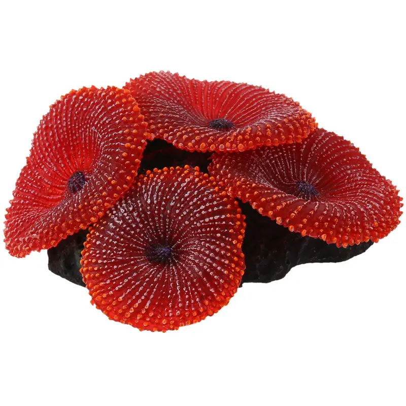 Artificial Aquarium Fish Tank Decoration Coral Sea Plant Ornament Silicone Nontoxic Red | Дом и сад