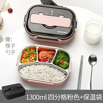 1000 мл здоровый жизнь японский контейнер для обеда стиль Benta коробка с палочки для еды и ложки бесплатно открытый контейнер для хранения еды - Цвет: Pink