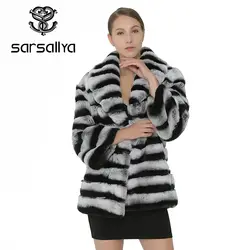 SARSALLYA Для женщин натурального меха кролика Rex пальто с натуральным мехом зимняя куртка Для женщин пальто с верхняя одежда с подлинной Outcoat