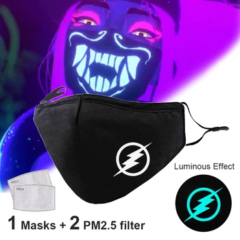 

Fashion luminous mask reusable washable fabric Cotton cloth face mask pm2.5 filter mouth mask electronic music party masks